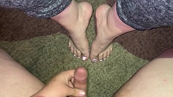 Cum all over her feet.